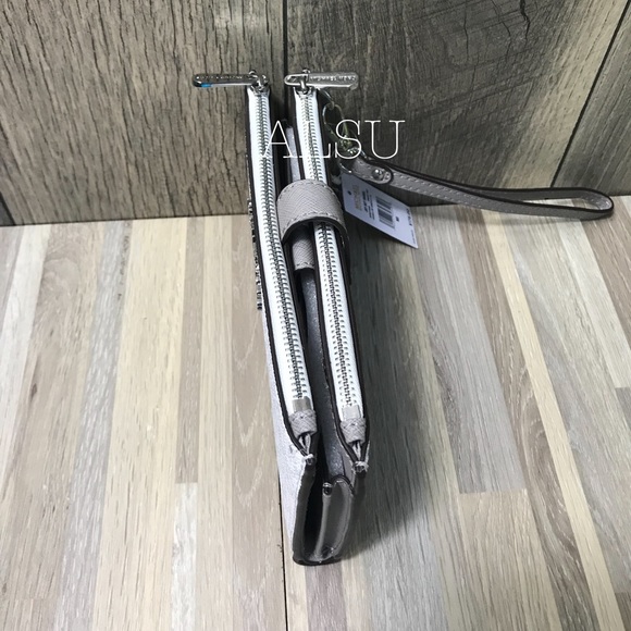 Michael Kors Doublezip Wris Wallet  MiniLogo White - Picture 4 of 8